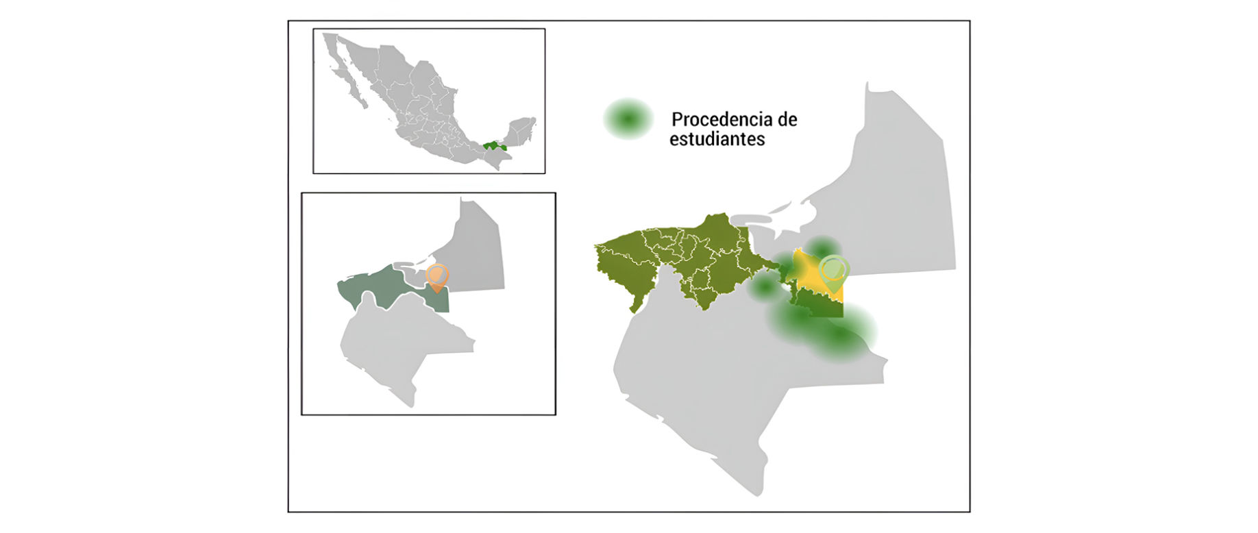 Fig 2. Ubicación del ITSR y procedencias de estudiantes que atiende.