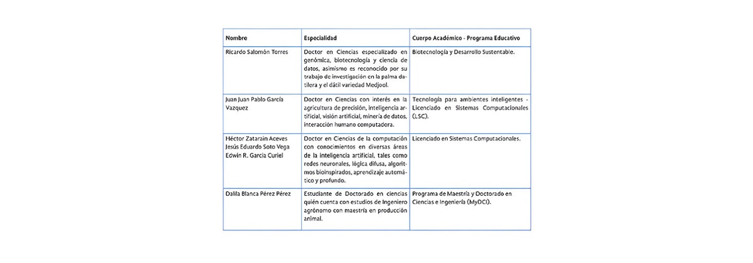 Tabla 1. Investigadores y estudiantes involucrados en el proyecto